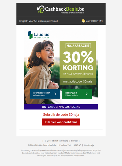 30% korting op alle 400 thuisstudies