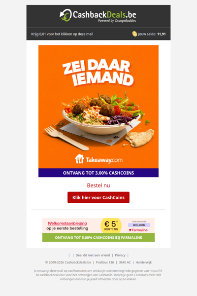 Trek in iets lekkers? Bestel met Takeaway.com