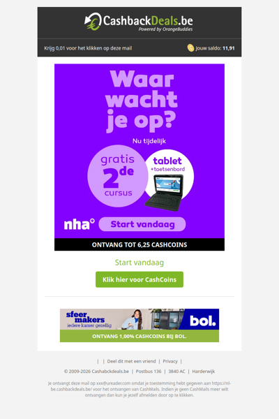 Start je cursus en ontvang tijdelijk een gratis tablet
