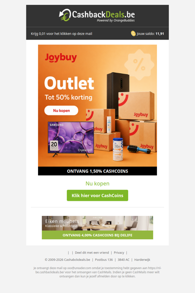 Tot 50% korting op Outlet-deals bij Joybuy