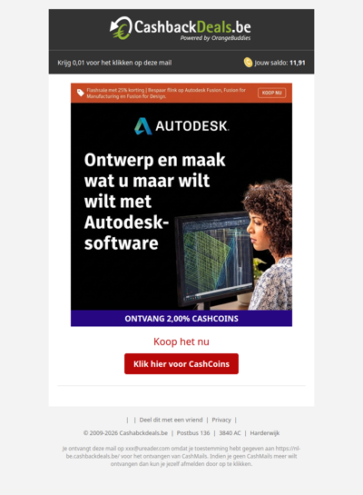 Flash Sale met 25% korting bij Autodesk