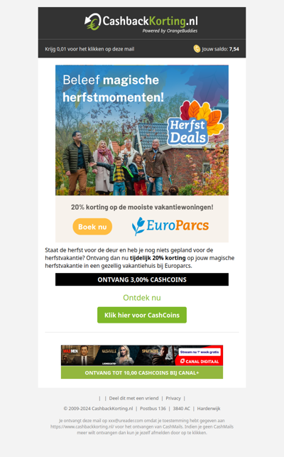 Herfst Deals: 20% korting op de mooiste vakantiewoningen