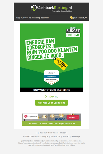 Energie kan goedkoper, tot 300 EUR korting!