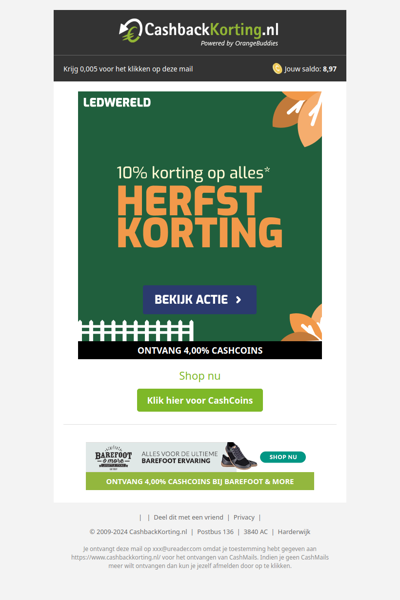 Herfstkorting: 10% korting op alles!