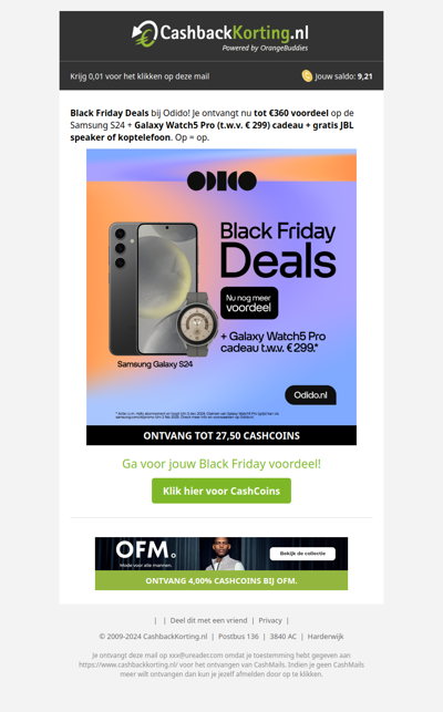 Black Friday Deals: Samsung Galaxy S24 + gratis Watch 5 pro!