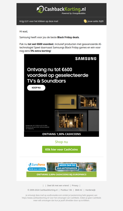 Tot 600 EUR voordeel op TV's & Soundbars bij Samsung!