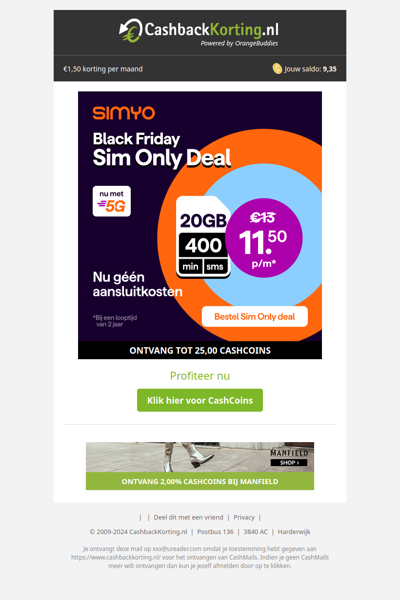 Black Friday Sim Only Deal bij Simyo!