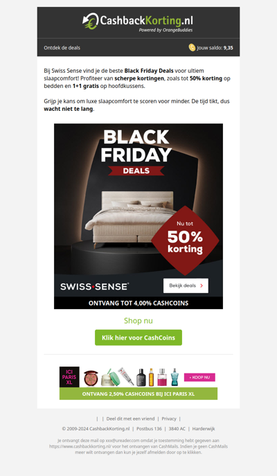 Black Friday deals tot 50% korting bij Swiss Sense