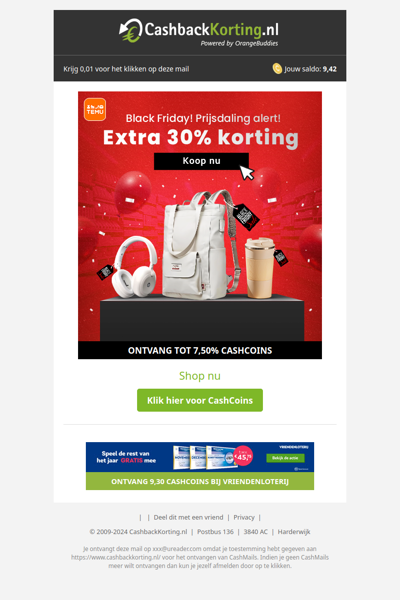 Prijsdaling Alert! Extra 30% korting tijdens Black Friday bij TEMU