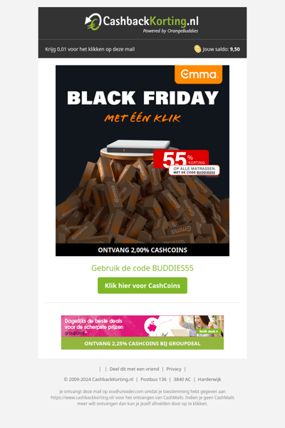 Exclusief: 55% Black Friday korting op alle matrassen bij Emma!