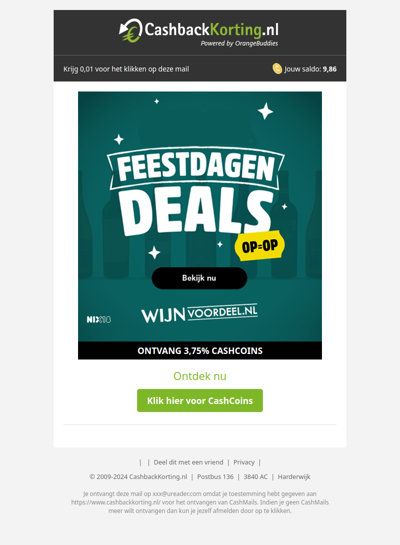 Feestdagen deals bij Wijnvoordeel