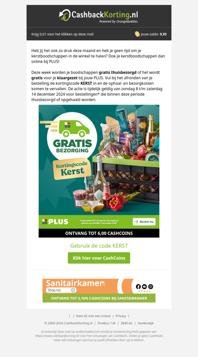 Gratis bezorging op je kerstboodschappen bij PLUS