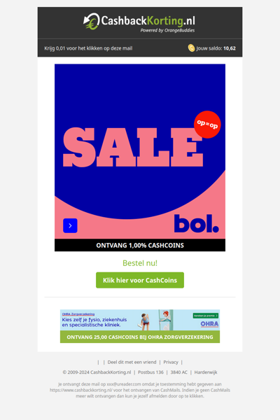 Sale bij bol., op=op!