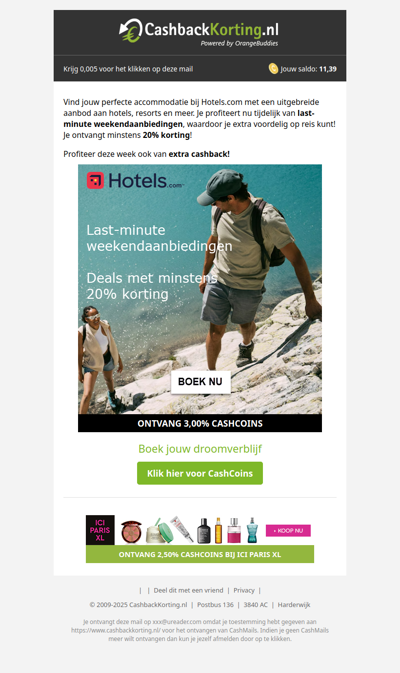 Last-minute weekendaanbiedingen: ontvang minstens 20% korting