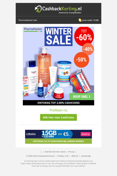 Winter SALE tot 60% korting bij Pharmamarket