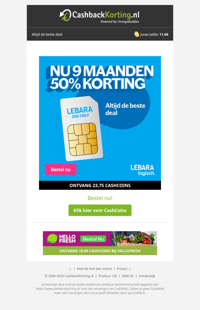 9 maanden 50% korting, altijd de beste deal