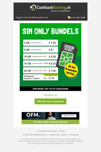 Sim Only Bundels tot 9 maanden korting