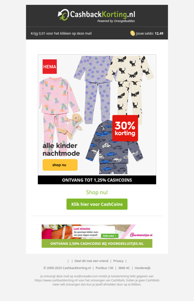 30% Korting op kinder nachtmode!