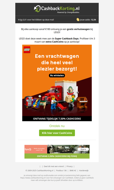 Verhuiswagen cadeau bij LEGO