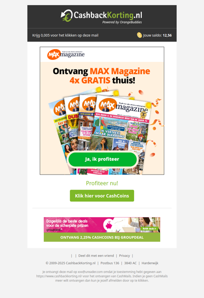 Ontvang MAX Magazine 4x gratis!