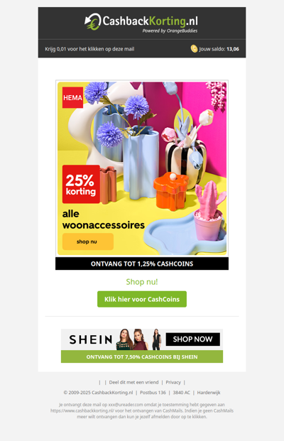 Alle woonaccessoires 25% korting bij HEMA!