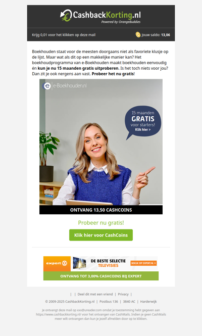 15 maanden GRATIS voor starters!