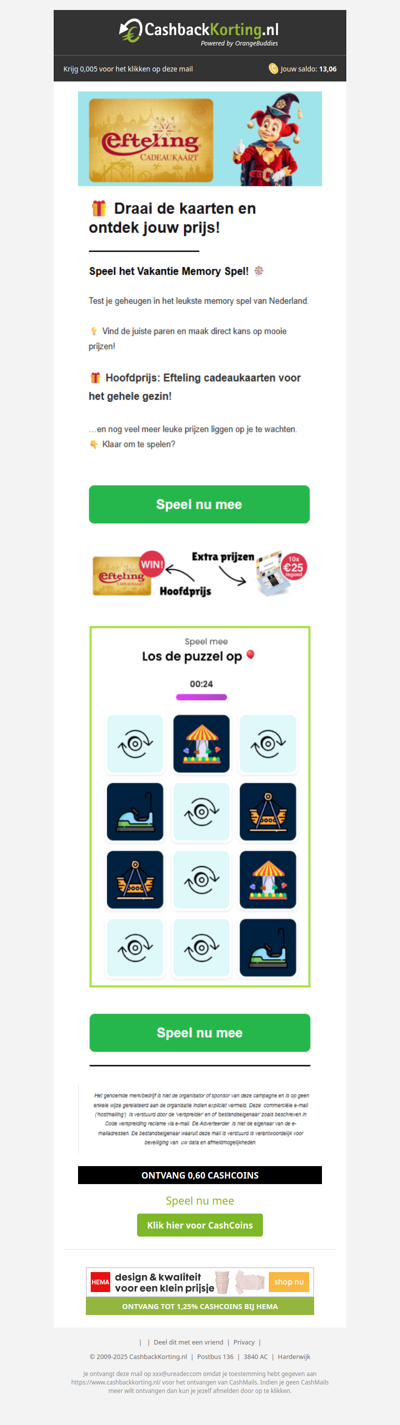 Draai de kaarten en ontdek jouw prijs!