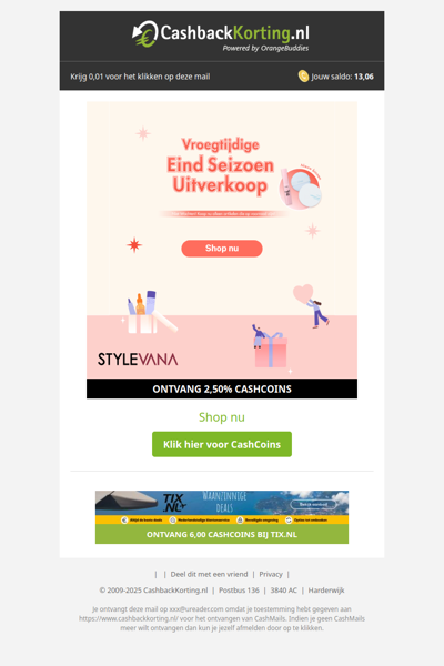 Vroegtijdige eind seizoen uitverkoop