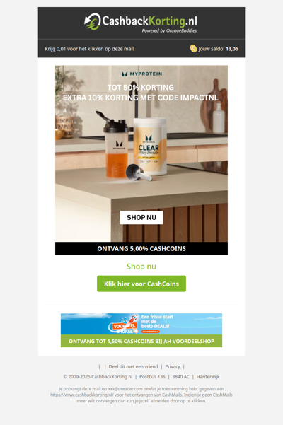 Profiteer van kortingen tot 50% bij MyProtein