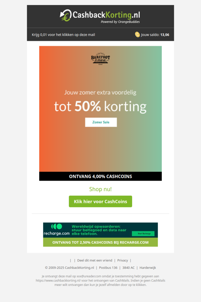 Tot 50% korting bij Barefoot & More