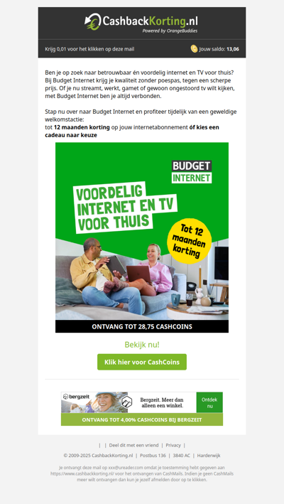 Tot 12 maanden korting op Internet en TV