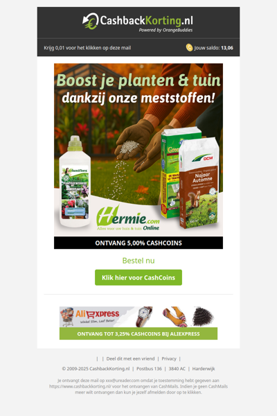 Boost je planten & tuin dankzij de meststoffen van Hermie!