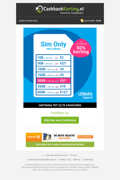 Nu tijdelijk bij Lebara: 12 maanden lang 50% korting