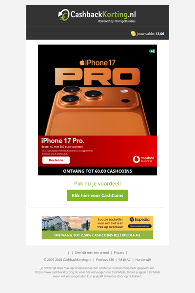 Bestel de iPhone 17 pro nu met €307 voordeel!