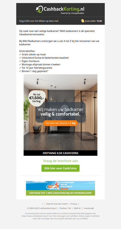 Nieuwe badkamer in een dag en tot wel 1500 EUR korting