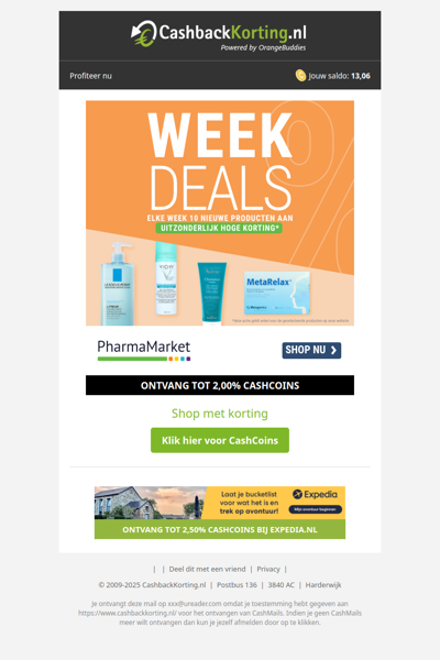 Shop nu de week deals van Pharmamarket!