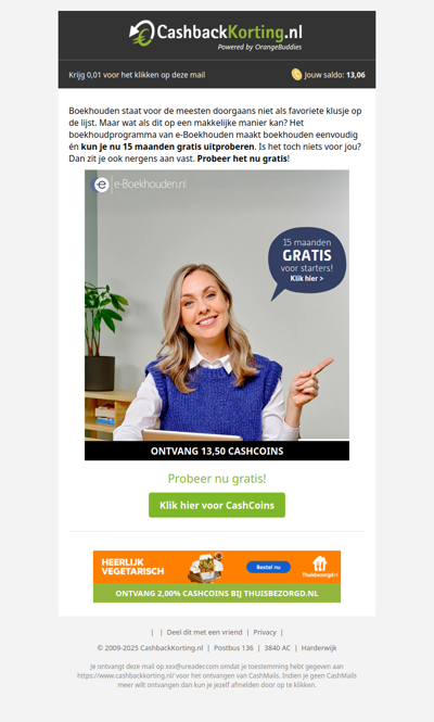 15 maanden GRATIS voor starters!