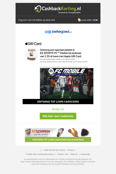 Koop een Apple Gift Card en ontvang een speciaal pakket bij EA Sports FC!