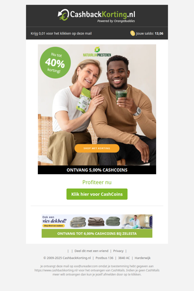 Nu tot 40% korting bij Natuurlijk Presteren!