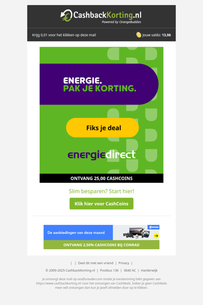 Bespaar tot 350 EUR bij EnergieDirect