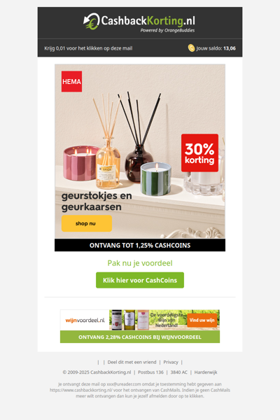 30% korting op geurstokjes en geurkaarsen bij HEMA!