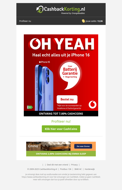 Oh Yeah: Batterijgarantie bij Vodafone!