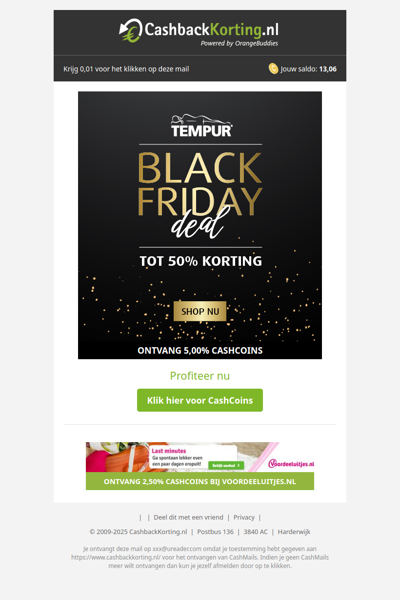 Krijg tot 50% korting bij Tempur!