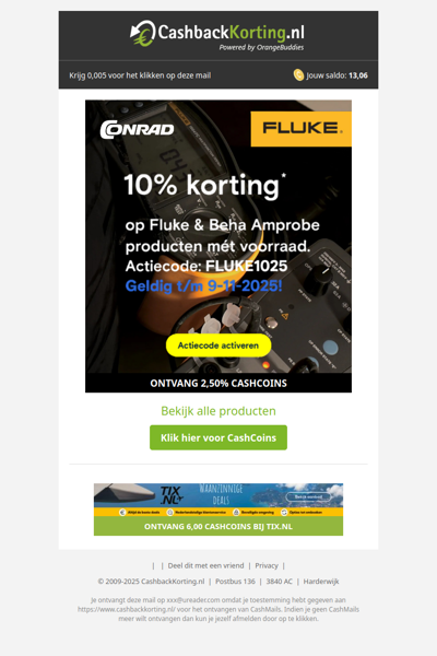 10% korting op Fluke & Beha Amprobe producten