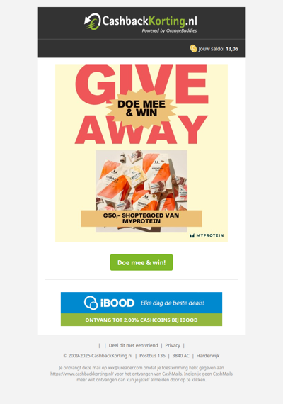 Win €50 shoptegoed van MyProtein!