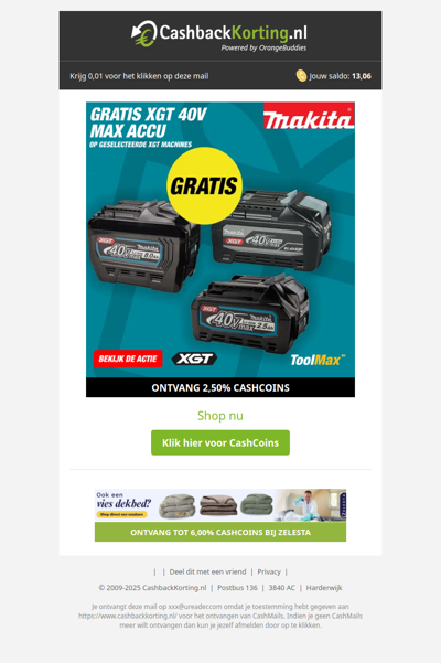 Gratis XGT 40V Max accu bij je aankoop!