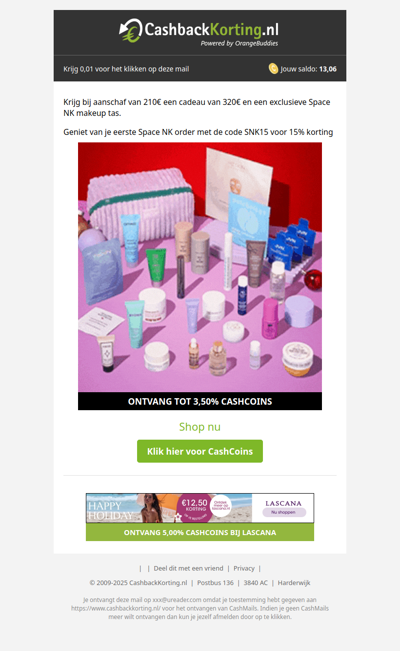 Gratis cadeau bij Space NK!