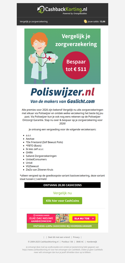 Bespaar tot 511 EUR op je zorgverzekering