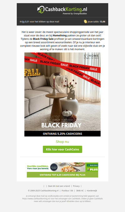 Black Friday is begonnen bij HomeLiving!