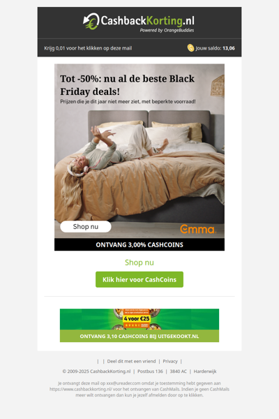 Tot -50% Black Friday sale bij Emma!